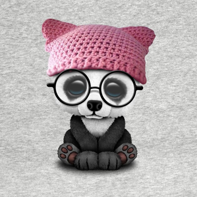 Cute Baby Panda Wearing Pussy Hat by jeffbartels